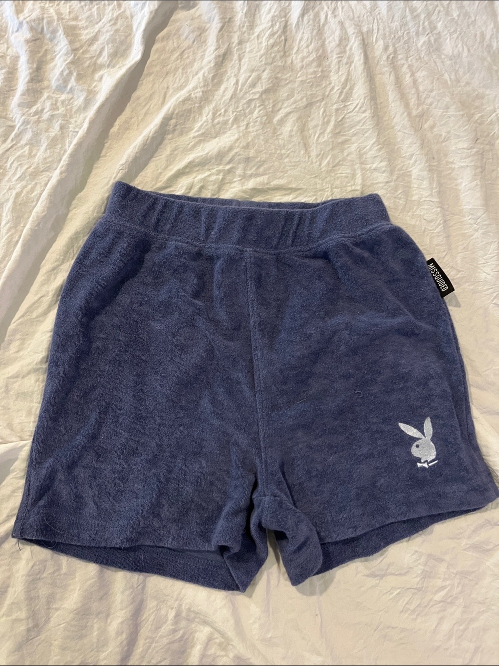 PLAYBOY Navy Terry Cloth Bunny Logo Shorts